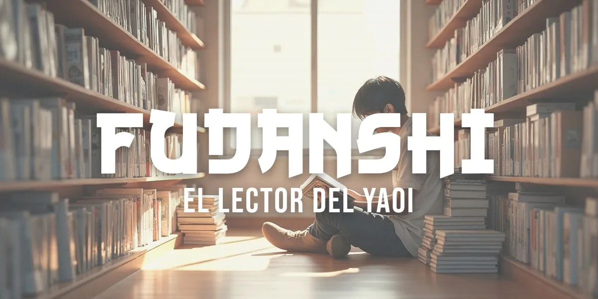Joven leyendo un manga Boy's Love sentado en el pasillo de una libreria especializada