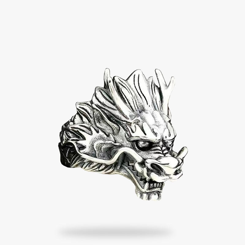 Anillo dragón japonés de aleación metálica hipoalergénica