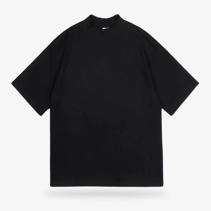 Camisa negra de algodón estilo japonés