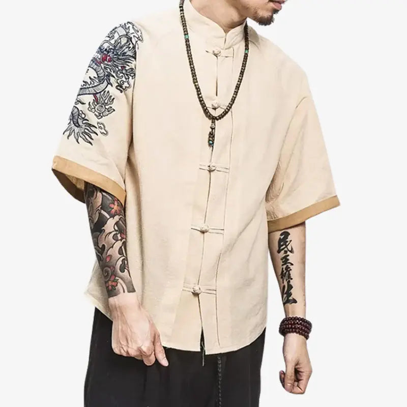 Camiseta Dragón Japonés en plano, vista frontal