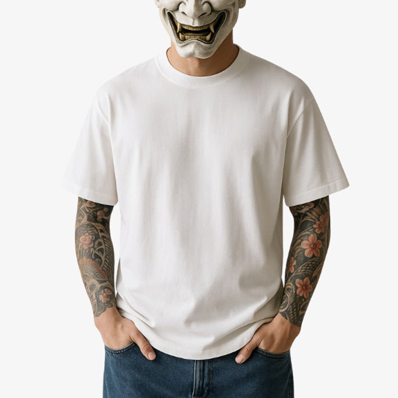 Camiseta Harajuku Lovers blanca de corte oversize con estética japonesa moderna