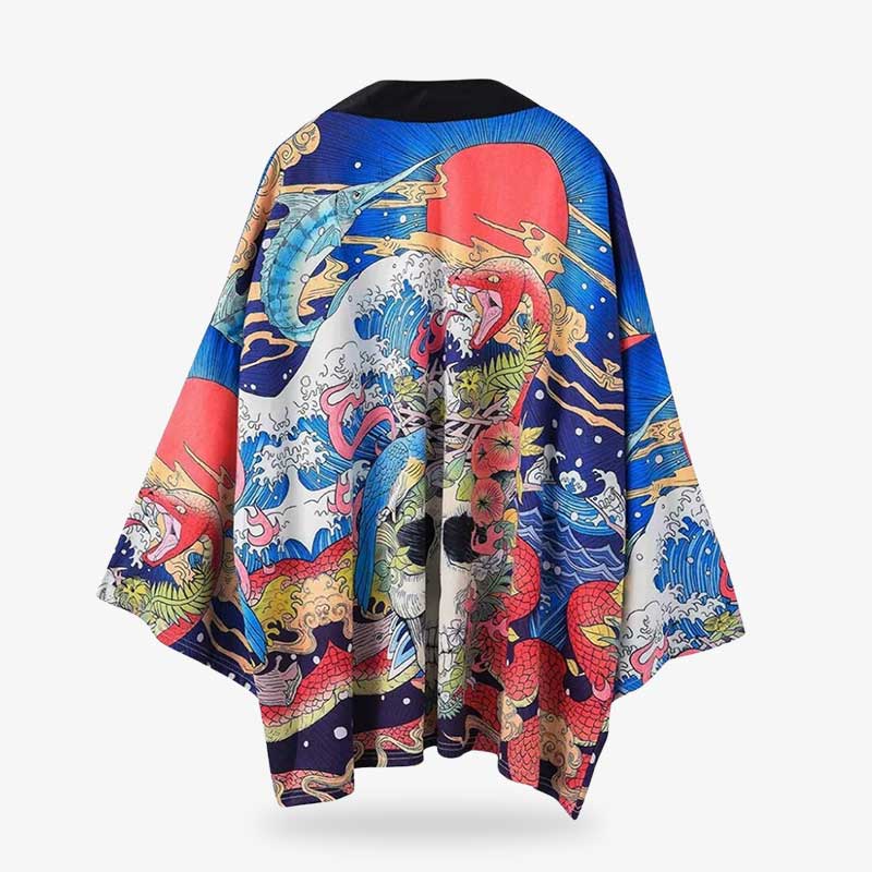 Chaqueta haori moderna con motivos tradicionales japoneses