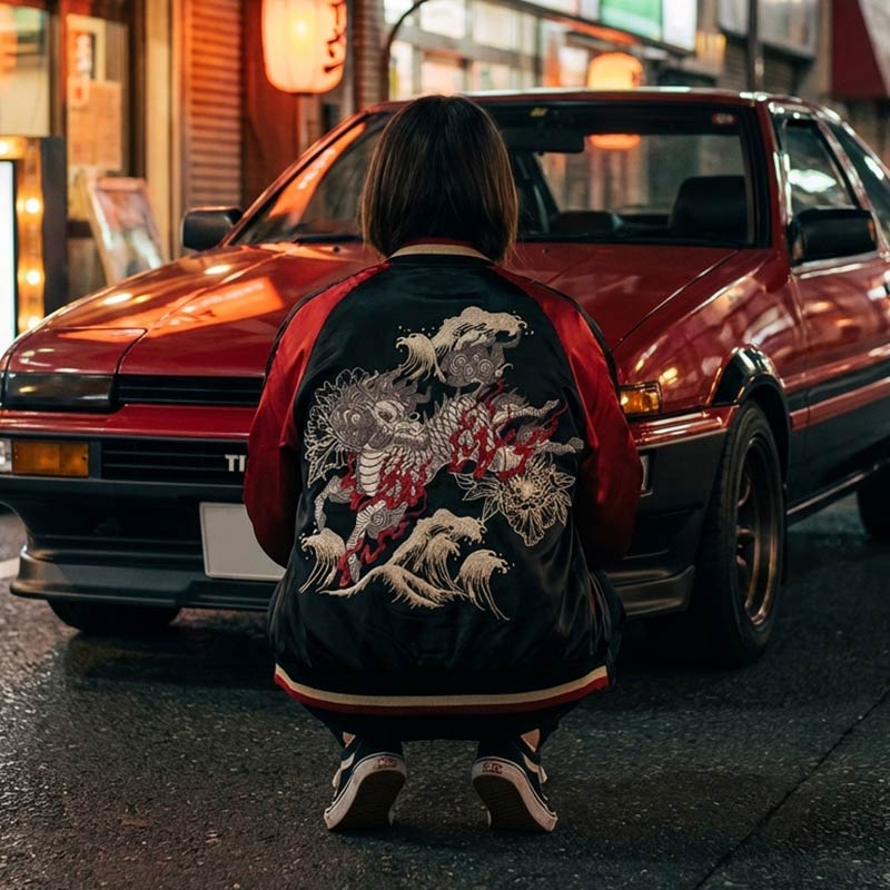 Chaqueta Sukajan Kirin vista posterior