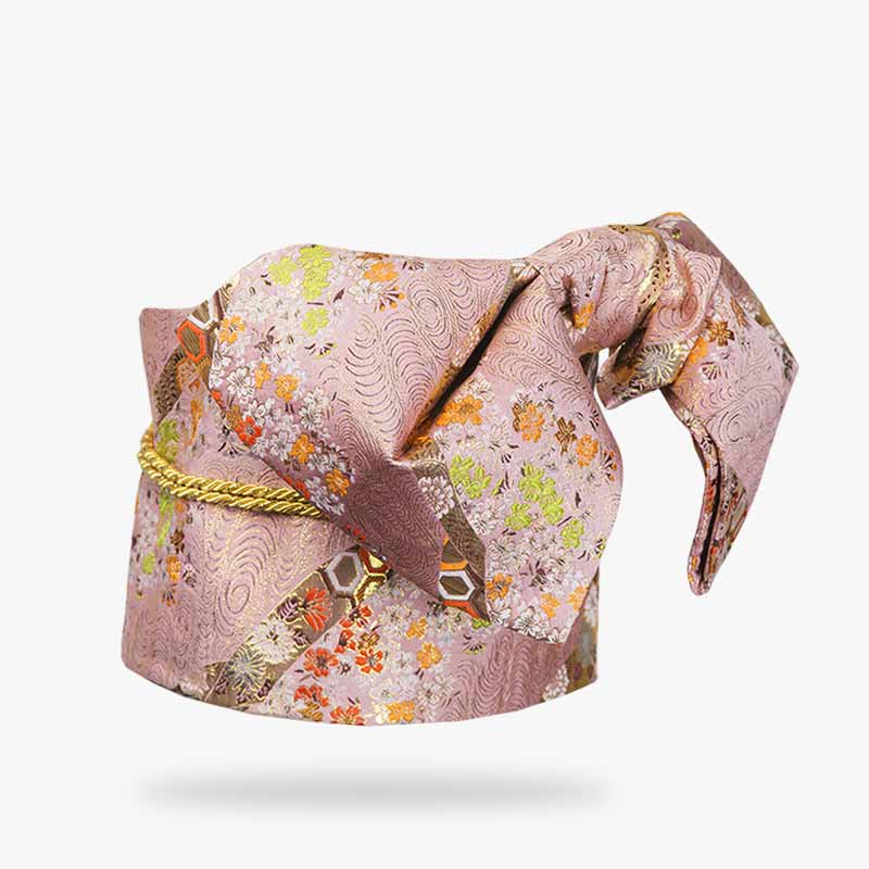 Cinturón obi bordado floral japonés para kimono de mujer