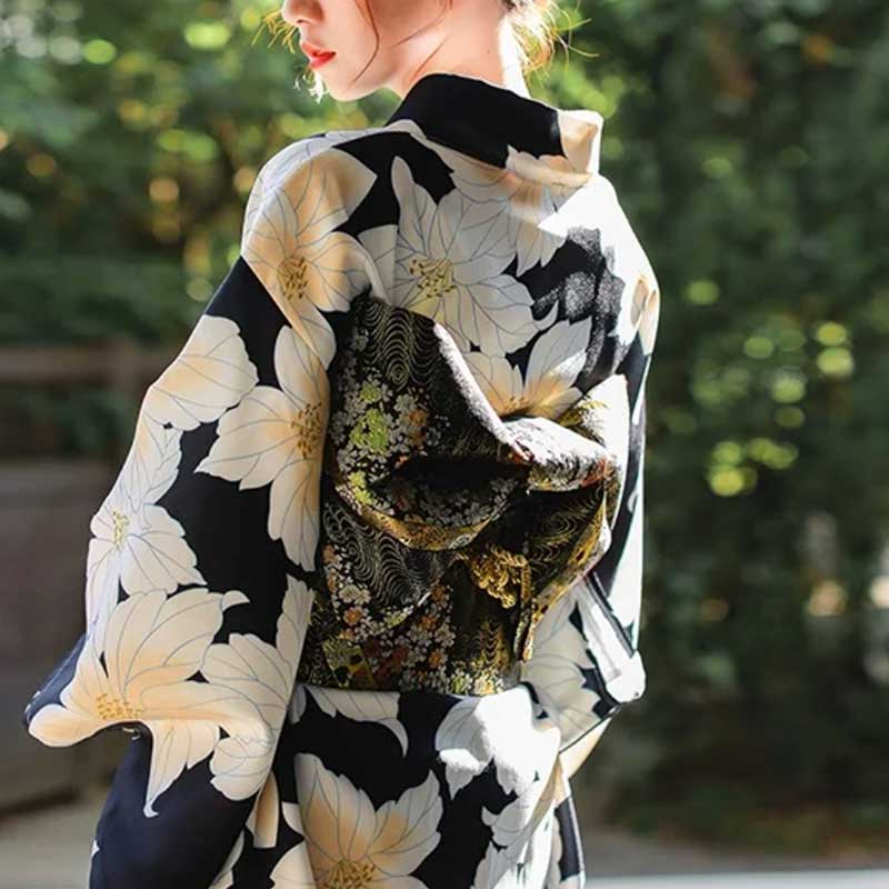 Cinturón obi kimono ajustable en algodón grueso para look tradicional