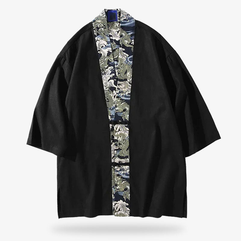 Cuello de un haori japonés con motivos Irezumi