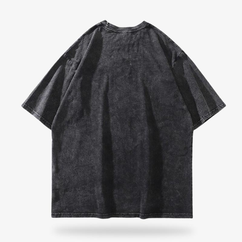 Espalda lisa de la camiseta japonesa negra de algodón