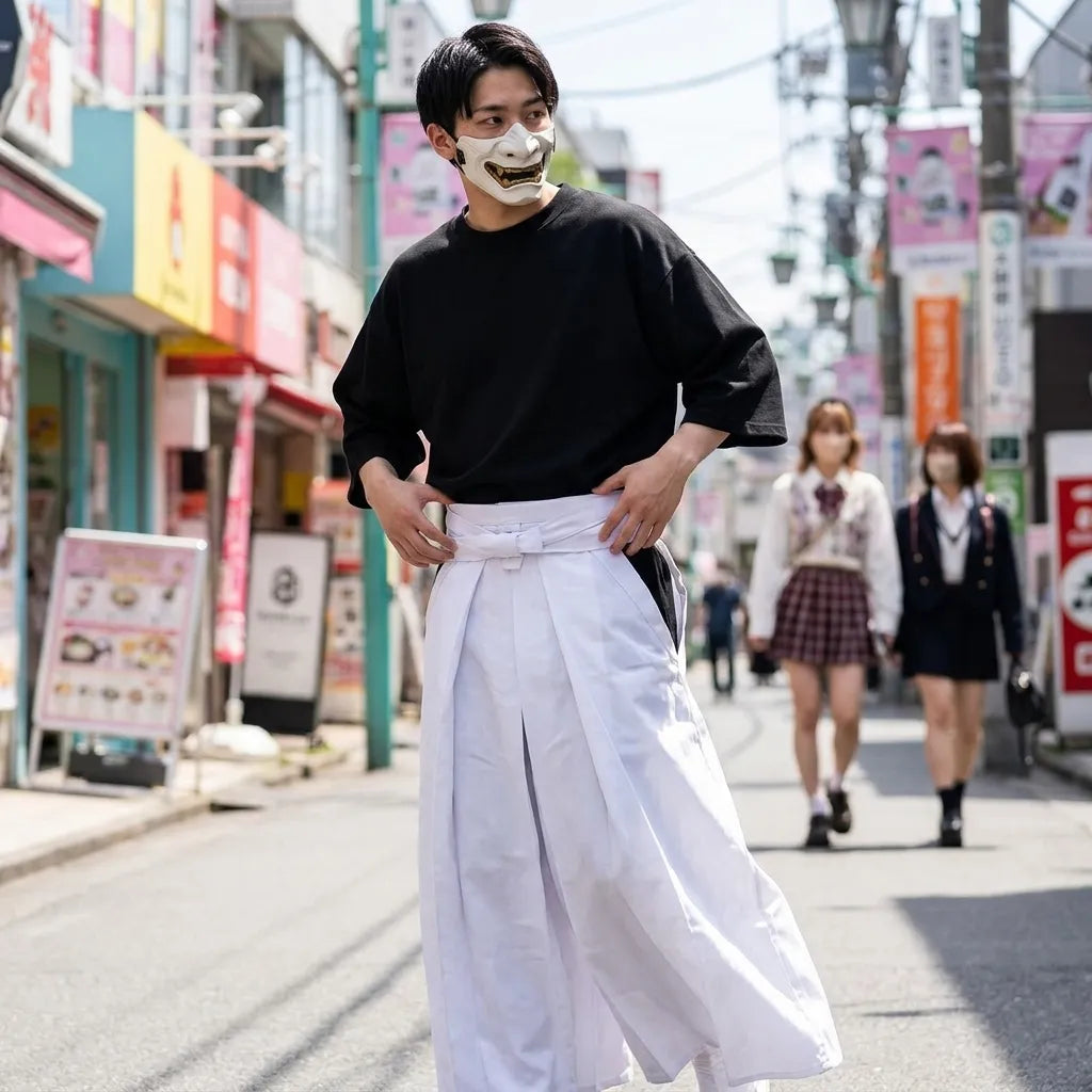 Hakama Blanco vista posterior
