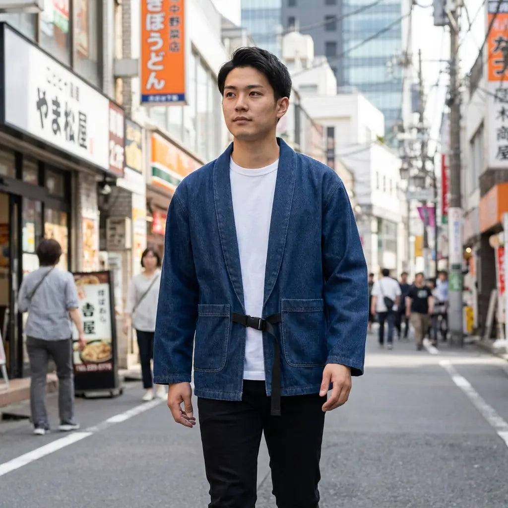 Haori Azul vista posterior