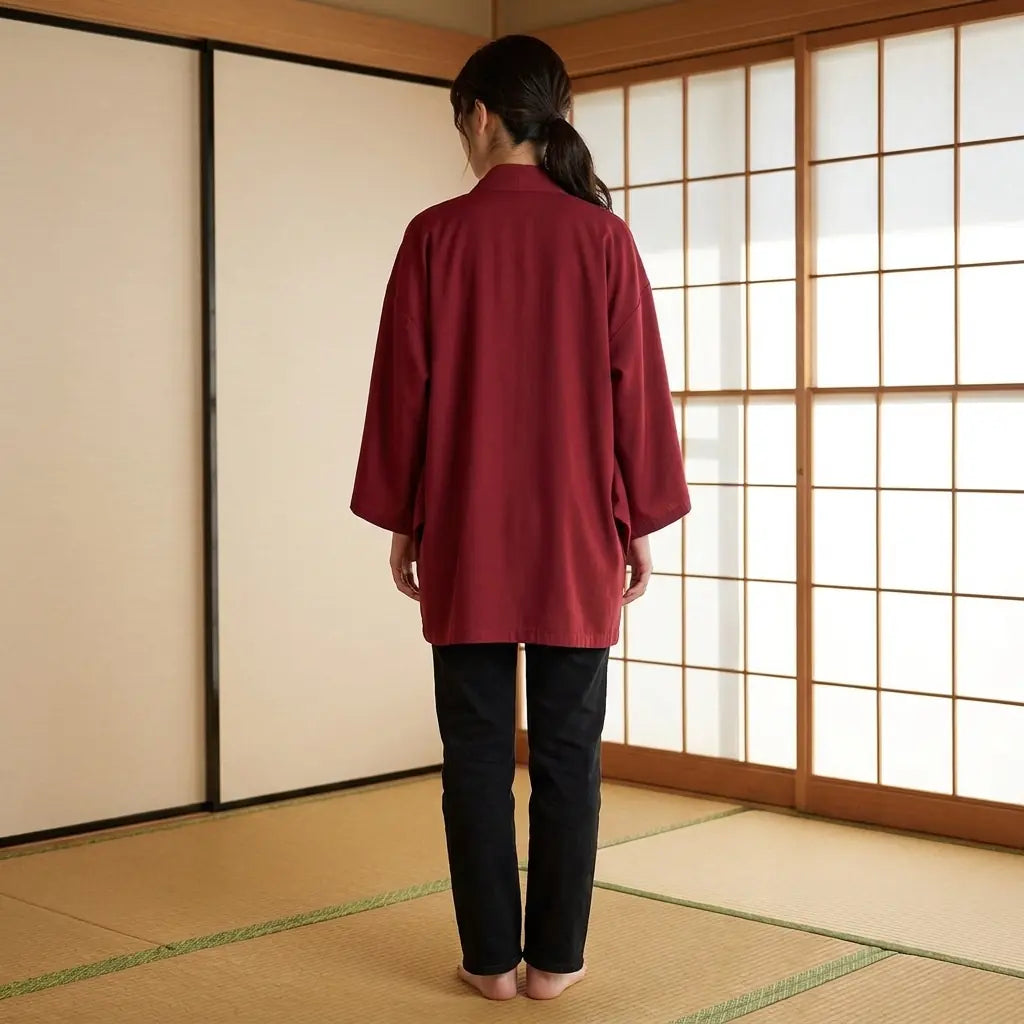 Haori Cardigan Rojo vista frontal