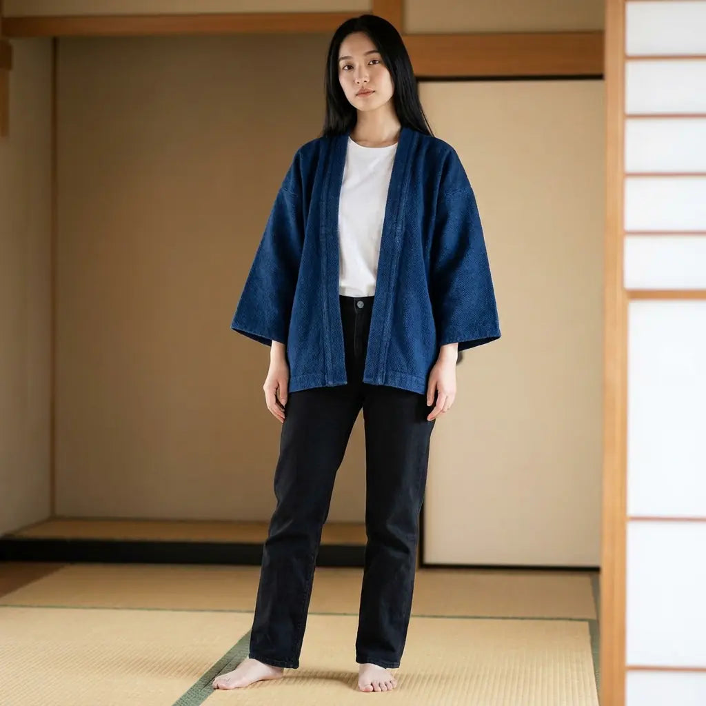 Haori Índigo Vintage vista frontal