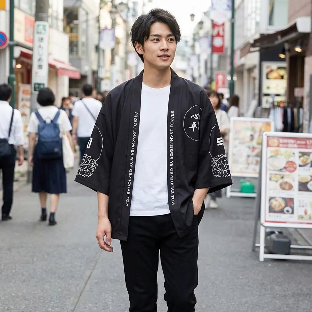 Haori Kanji Hombre vista posterior