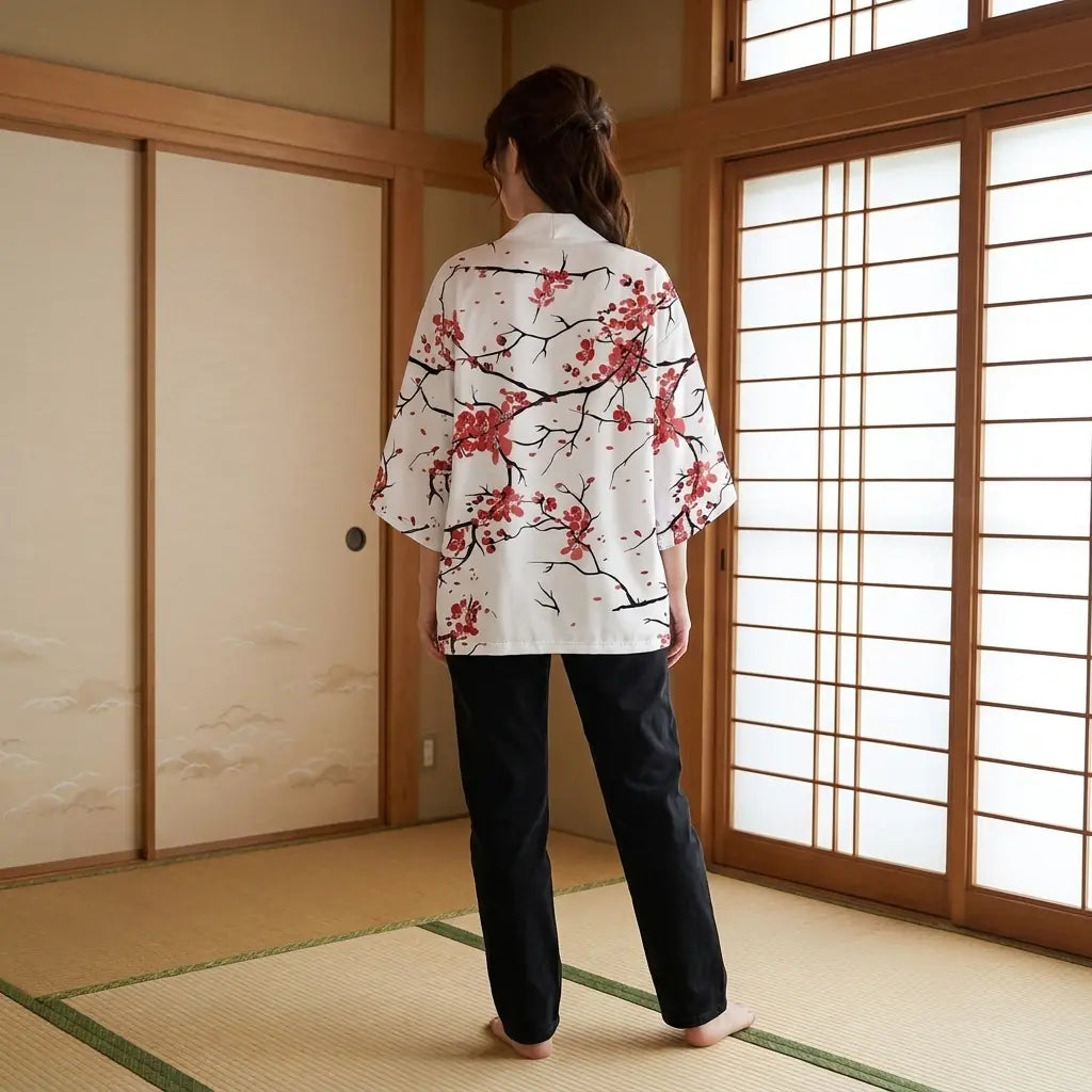 Haori Sakura Mujer vista frontal