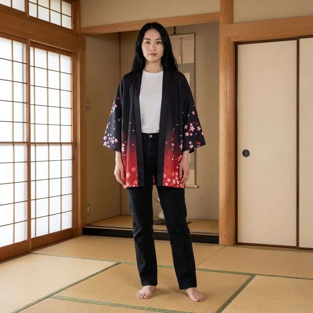 Haori sakura rosa mujer