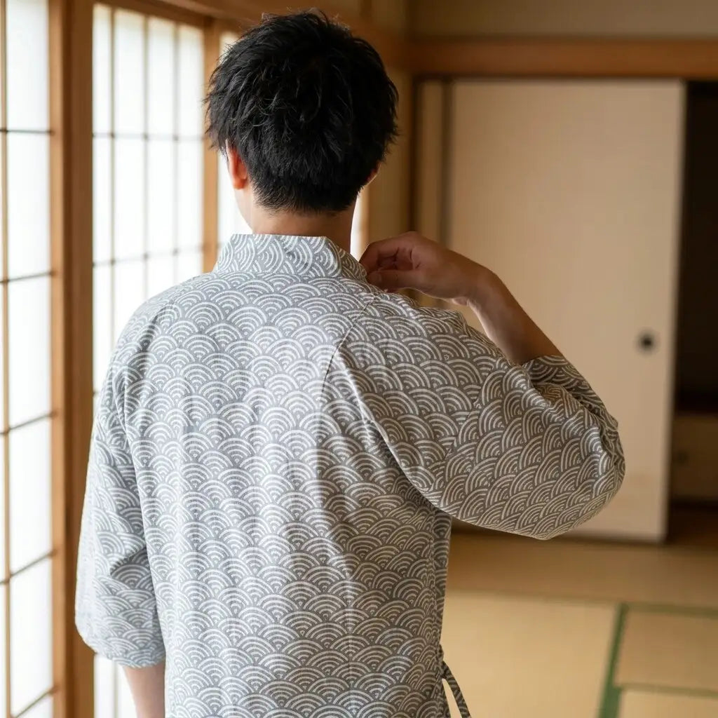 Jinbei yukata de algodón para hombre