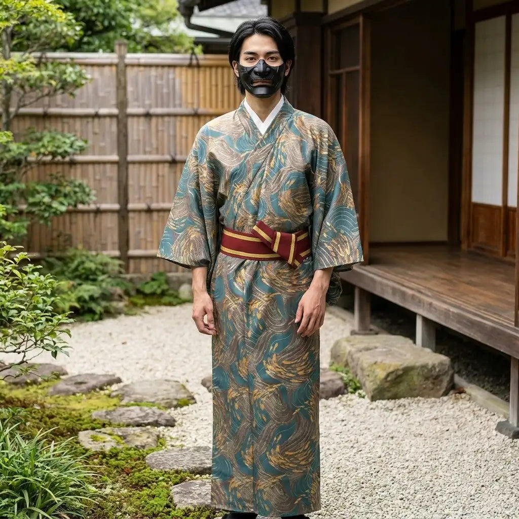 Kimono Dorado Hombre vista posterior
