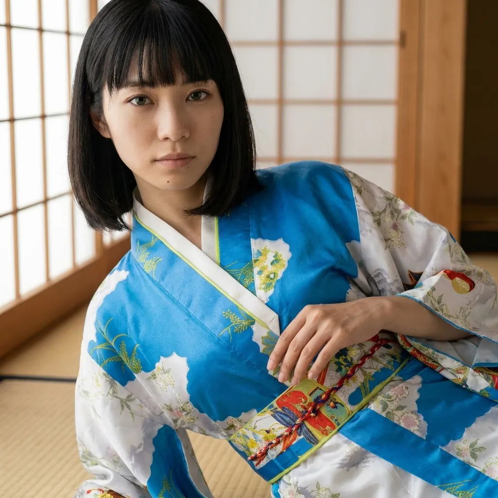 Kimono Hombre Azul vista posterior