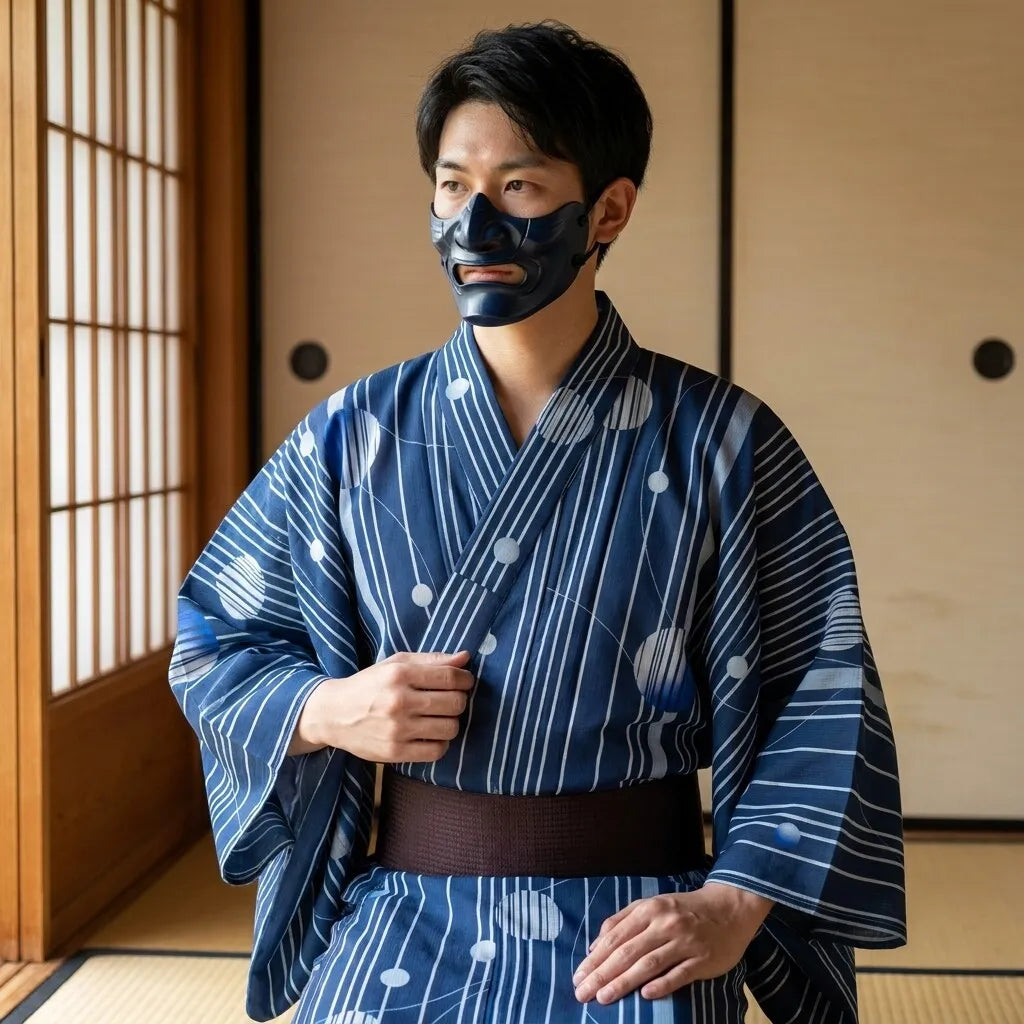 Kimono hombre con manga ancha estilo japonés