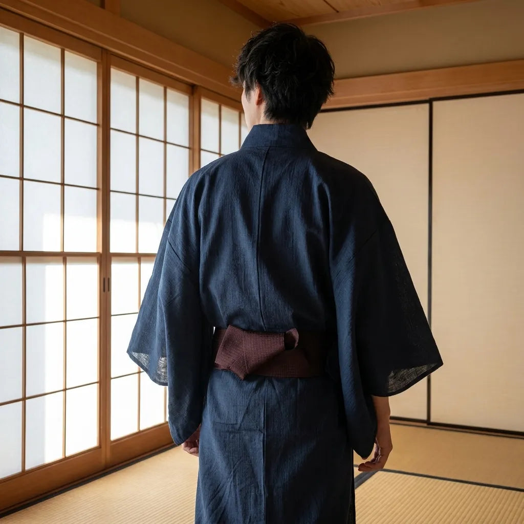 Kimono hombre tradicional visto de espaldas
