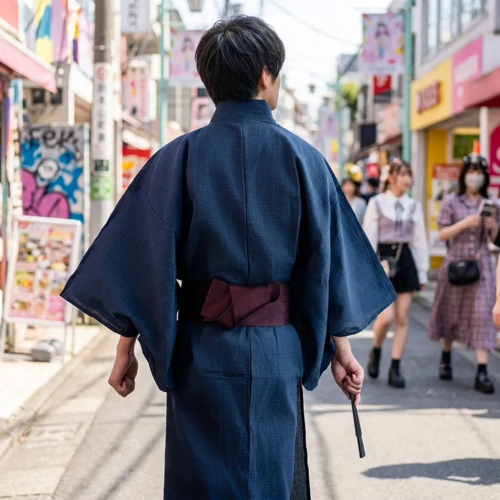 Kimono hombre tradicional, espalda completa
