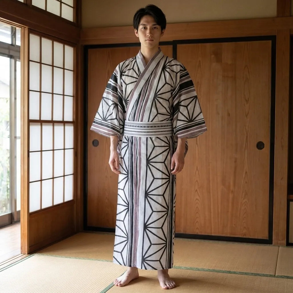 Kimono japones hombre con mangas amplias