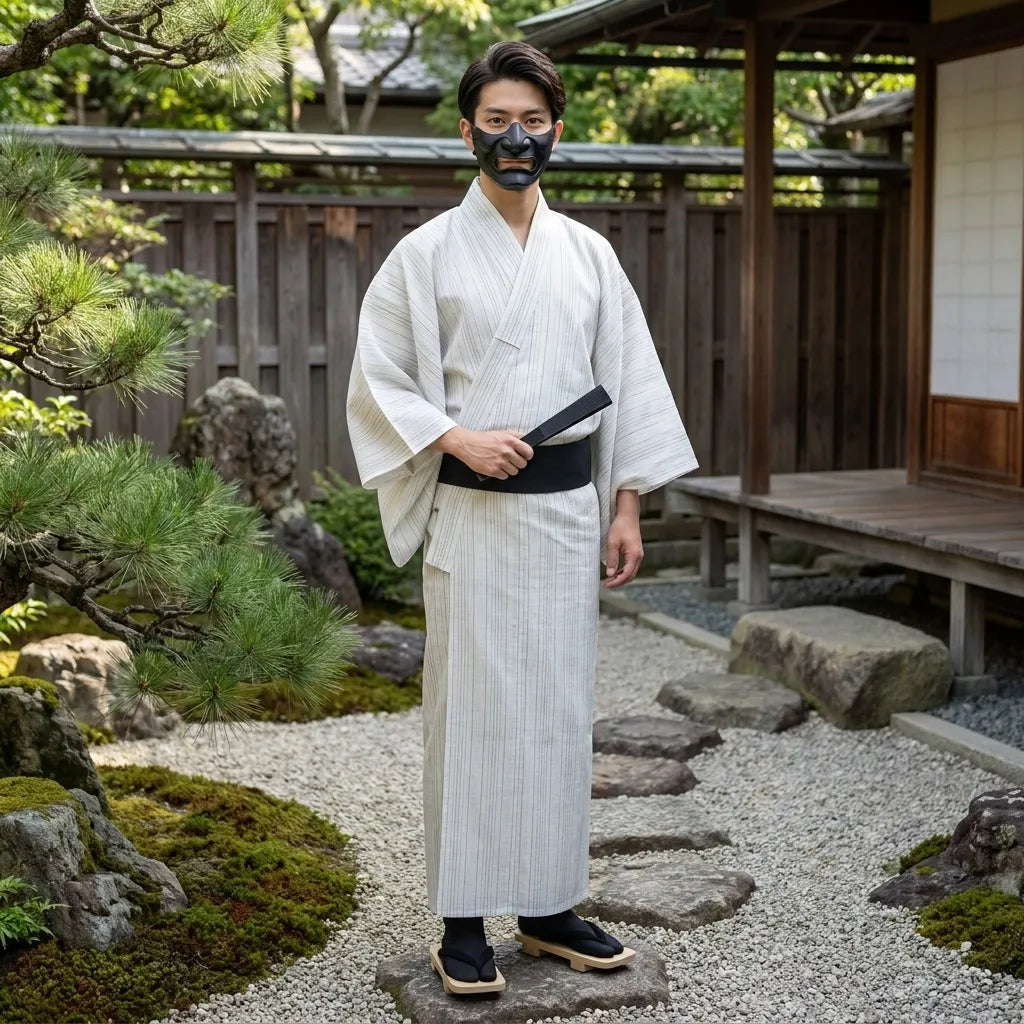 Kimono Rayas Hombre vista posterior