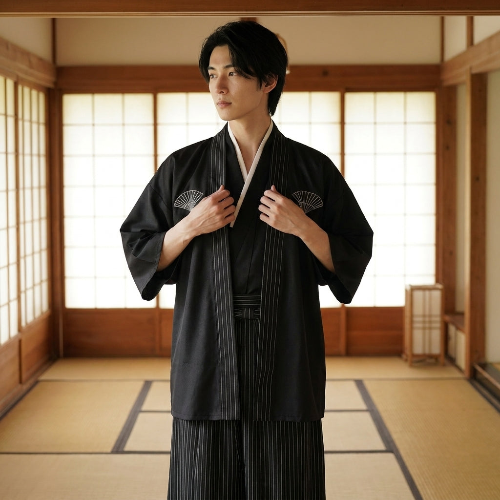 Kimono samurai hombre de estilo tradicional japonés
