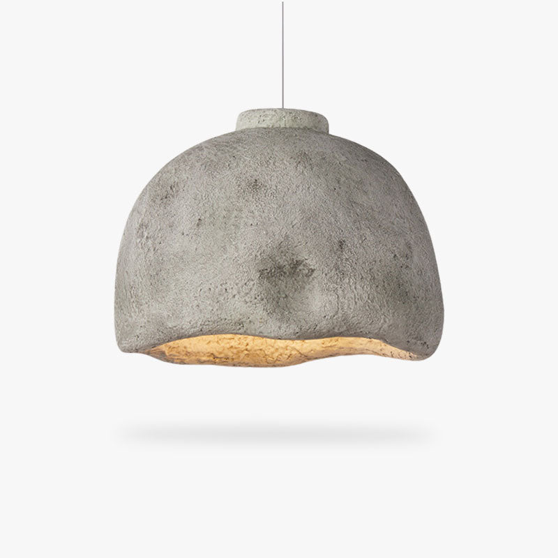 Lámpara wabi sabi japonesa en salón de estilo minimalista