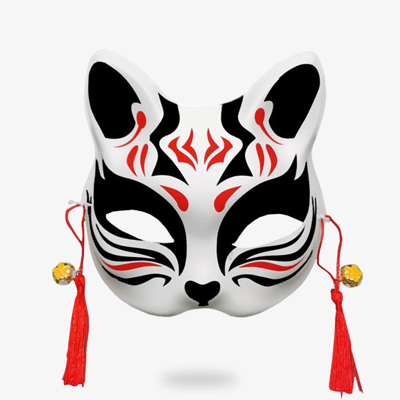 Mascara japonesa de demonio con motivo felino