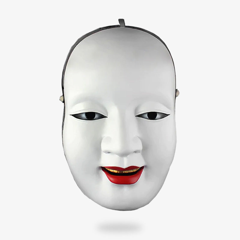 Máscara Noh japonesa con rostro de mujer, evoca un espíritu yurei