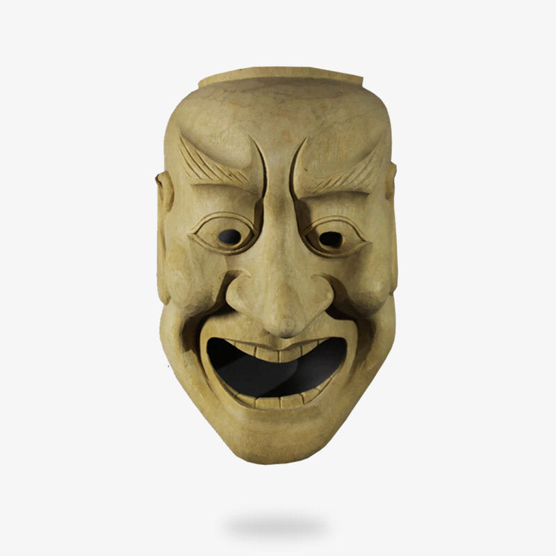 Máscara Noh tallada en madera de cedro