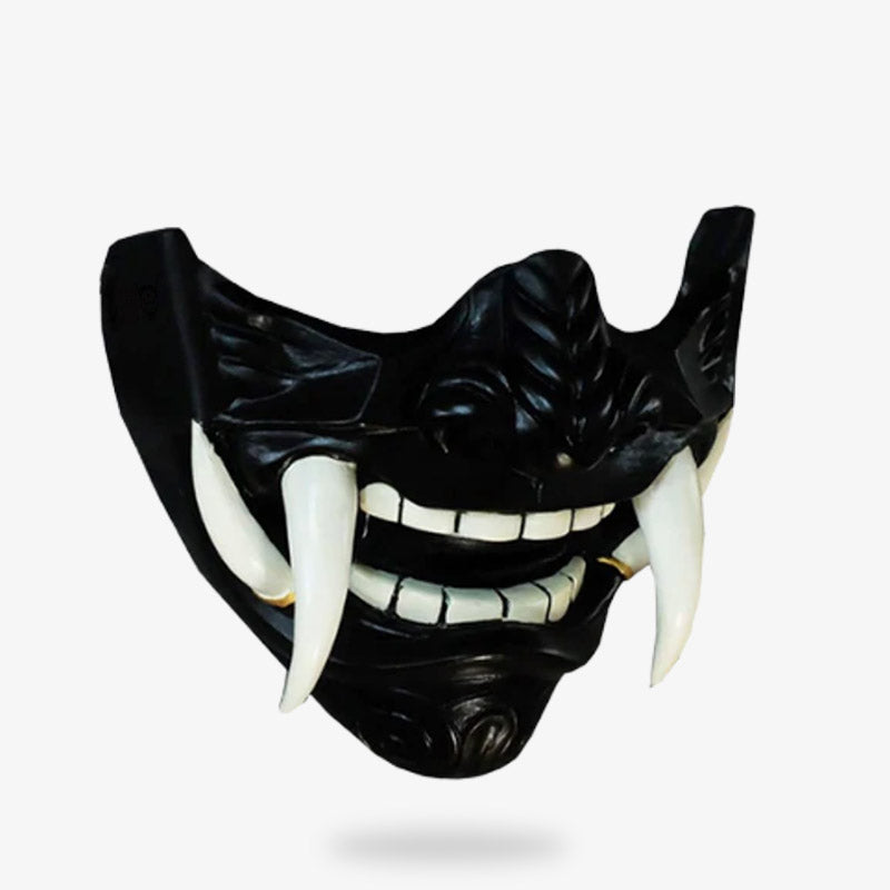 Máscara japonesa de demonio oni con acabado mempo para cosplay samurái