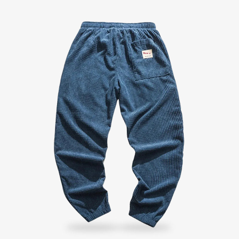 Pantalón de pana azul marino para mujer con corte contemporáneo