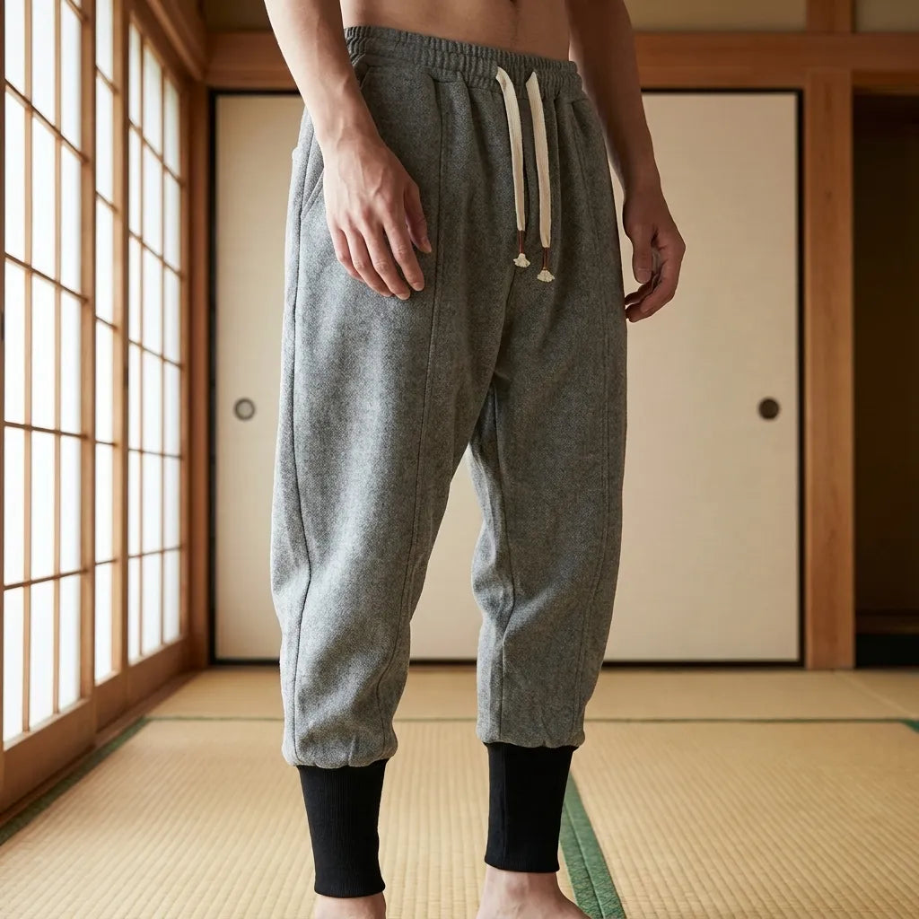 Pantalón ninja jogger gris minimalista para hombre