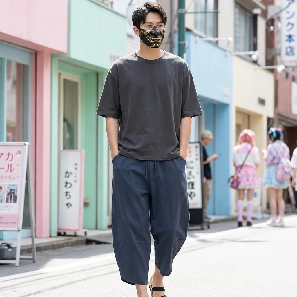 Pantalones Cropped Japoneses vista posterior
