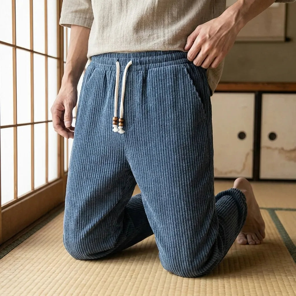 Pantalones japoneses de pana con corte relajado
