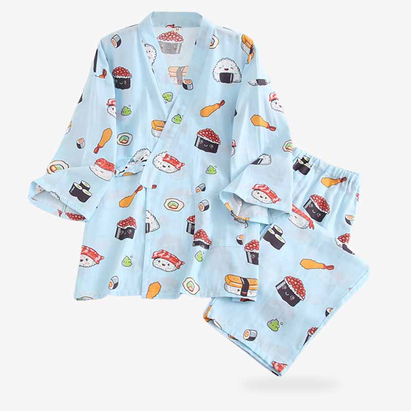 Pijama kimono sushi kawaii para mujer