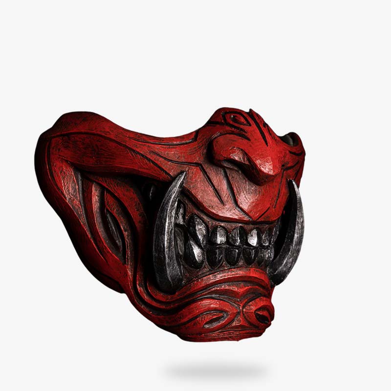 une samurai mascara demonio de color roja