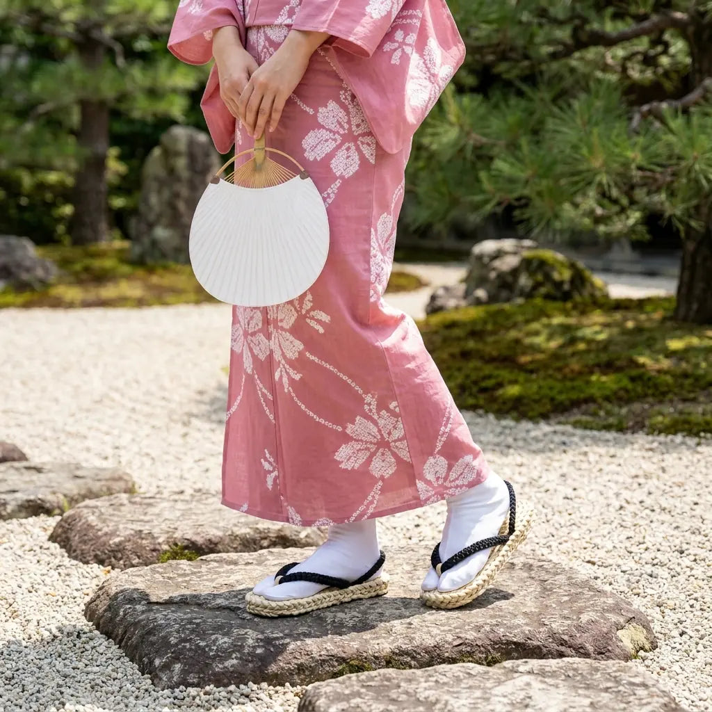 Sandalias japonesas con hanao de tela