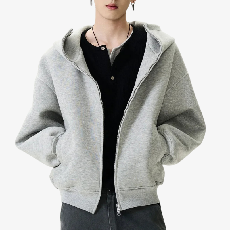 Sudadera Harajuku gris con diseño oversize que combina moda moderna y streetwear japonés