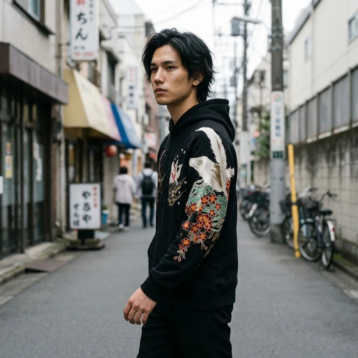 Sudadera larga de moda estilo japones