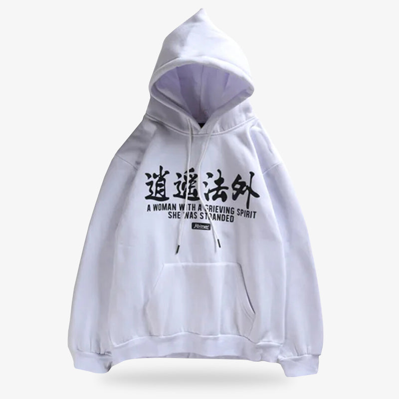 Sudadera oni blanca de algodón grueso