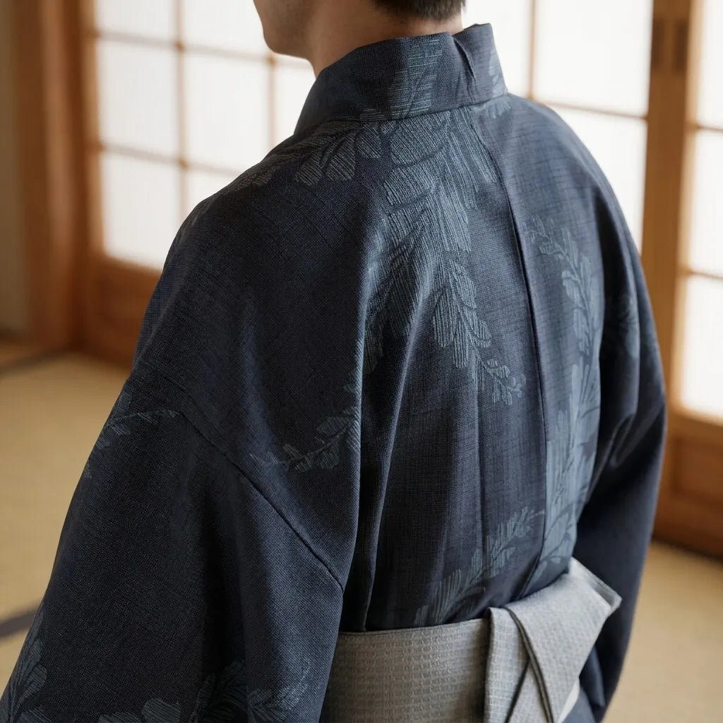 Yukata Hombre Azul vista frontal