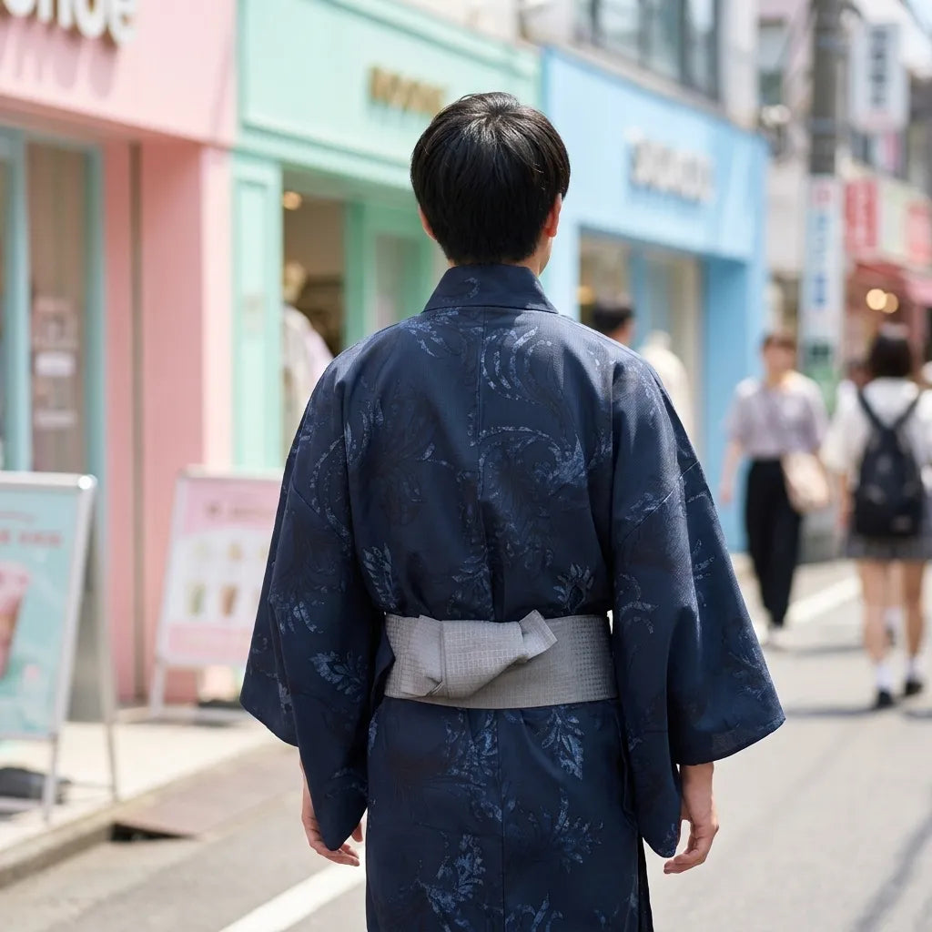 Yukata hombre visto de espaldas