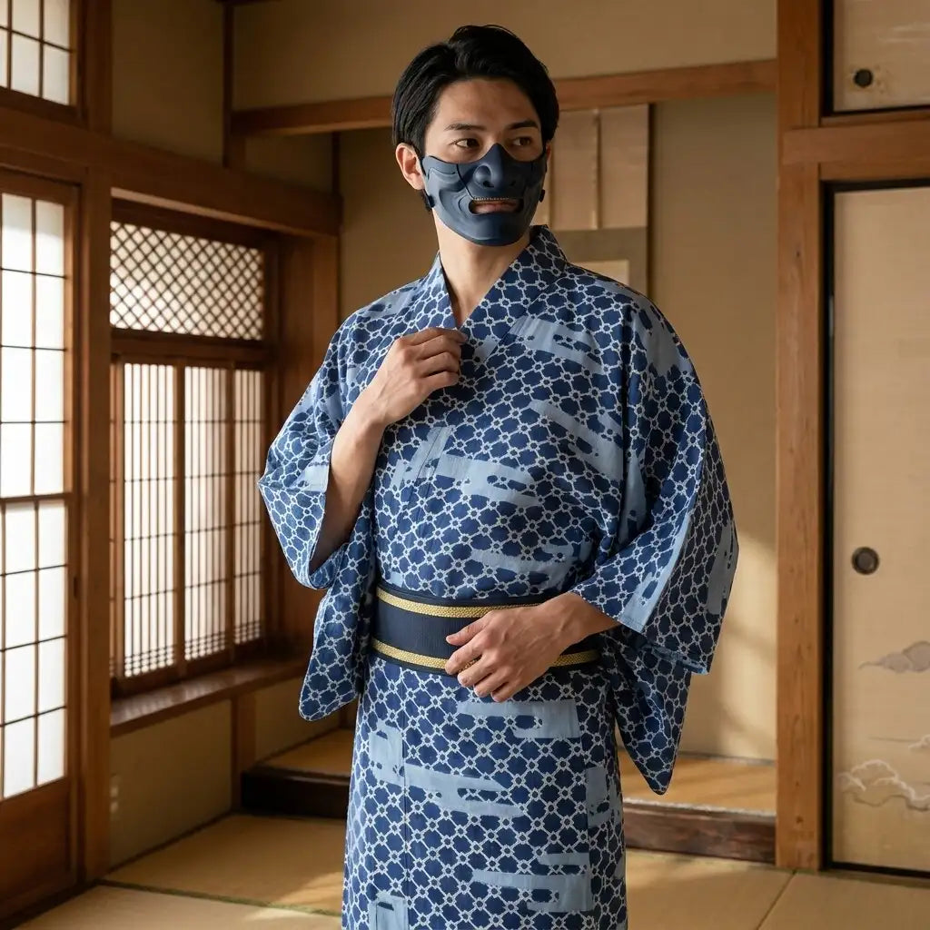 Yukata de verano para hombre en tono claro