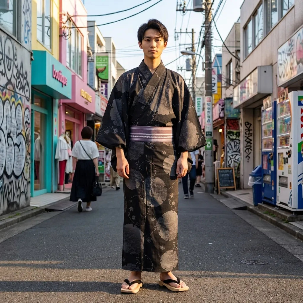 Yukata Hombre Yukiwa vista posterior