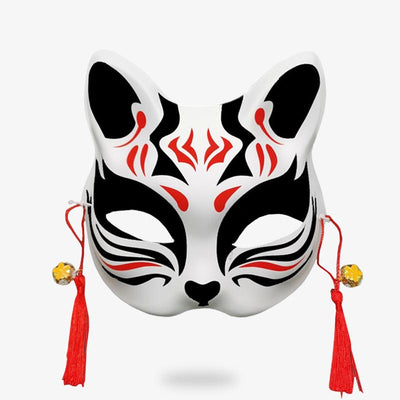 La Mascara Japonesa de Gato es de color blanco y negro. Es un accesorio para matsuri. Esta máscara japonesa está pintada a mano.