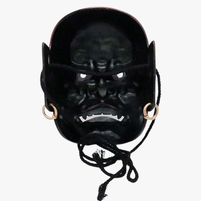 Esta máscara oni es una Mascara Japonesa Tengu Matsuri. La máscara japonesa es ajustable con una cuerda negra.