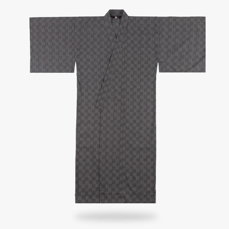 Este conjunto es un kimono Samurai Yukata patron. Tejido de color gris fabricado con algodón de calidad.