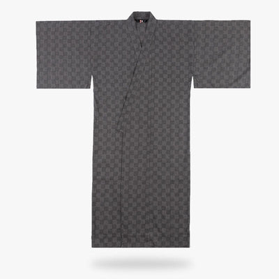 Este conjunto es un kimono Samurai Yukata patron. Tejido de color gris fabricado con algodón de calidad.
